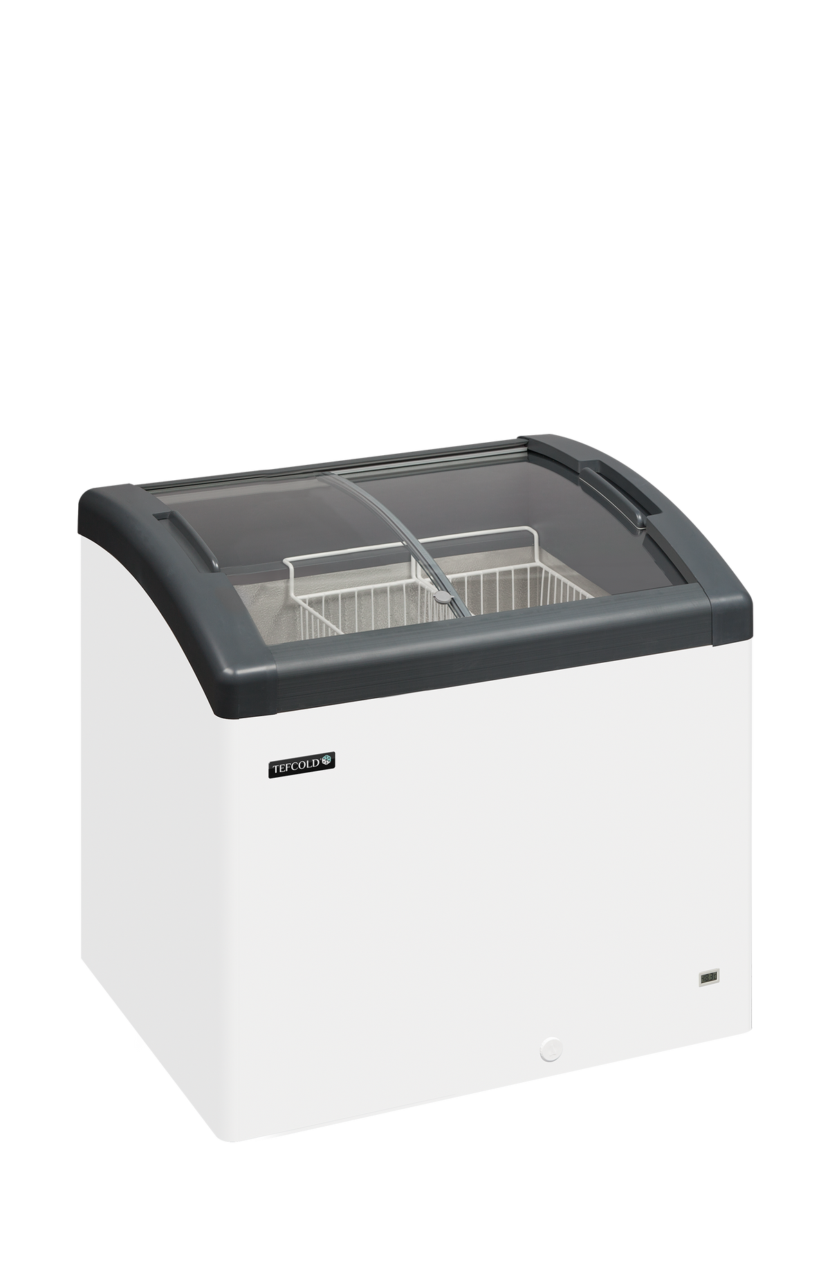 Elcold FOCUS 73 GREY Sliding Curved Glass Lid Chest Freezer