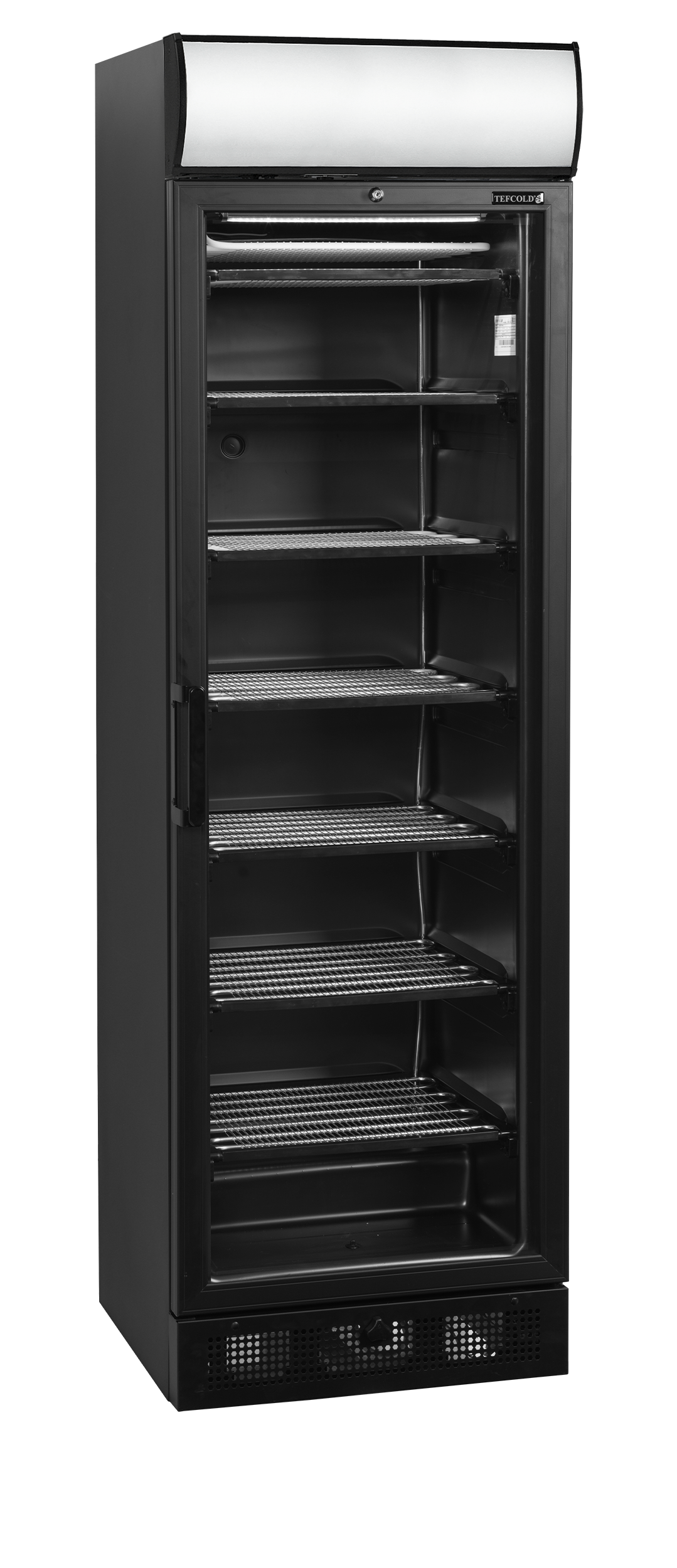 TEFCOLD UFSC371GCP Black Glass Door Freezer