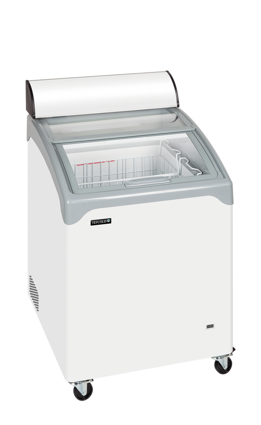TEFCOLD NIC101CP Sliding Curved Glass Lid Chest Freezer
