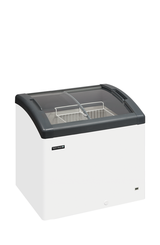 Elcold FOCUS 73 GREY Sliding Curved Glass Lid Chest Freezer