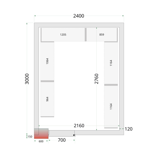 TEFCOLD Shelf Rack System Kit CRNF2430