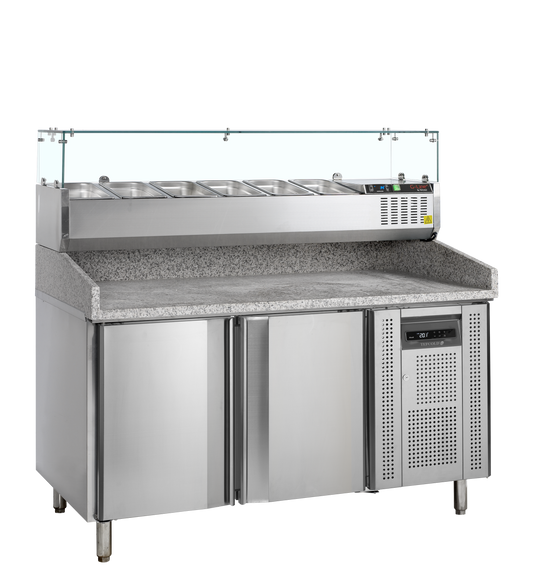 TEFCOLD PT1200 + GVC38-150 Pizza Table with Topping unit