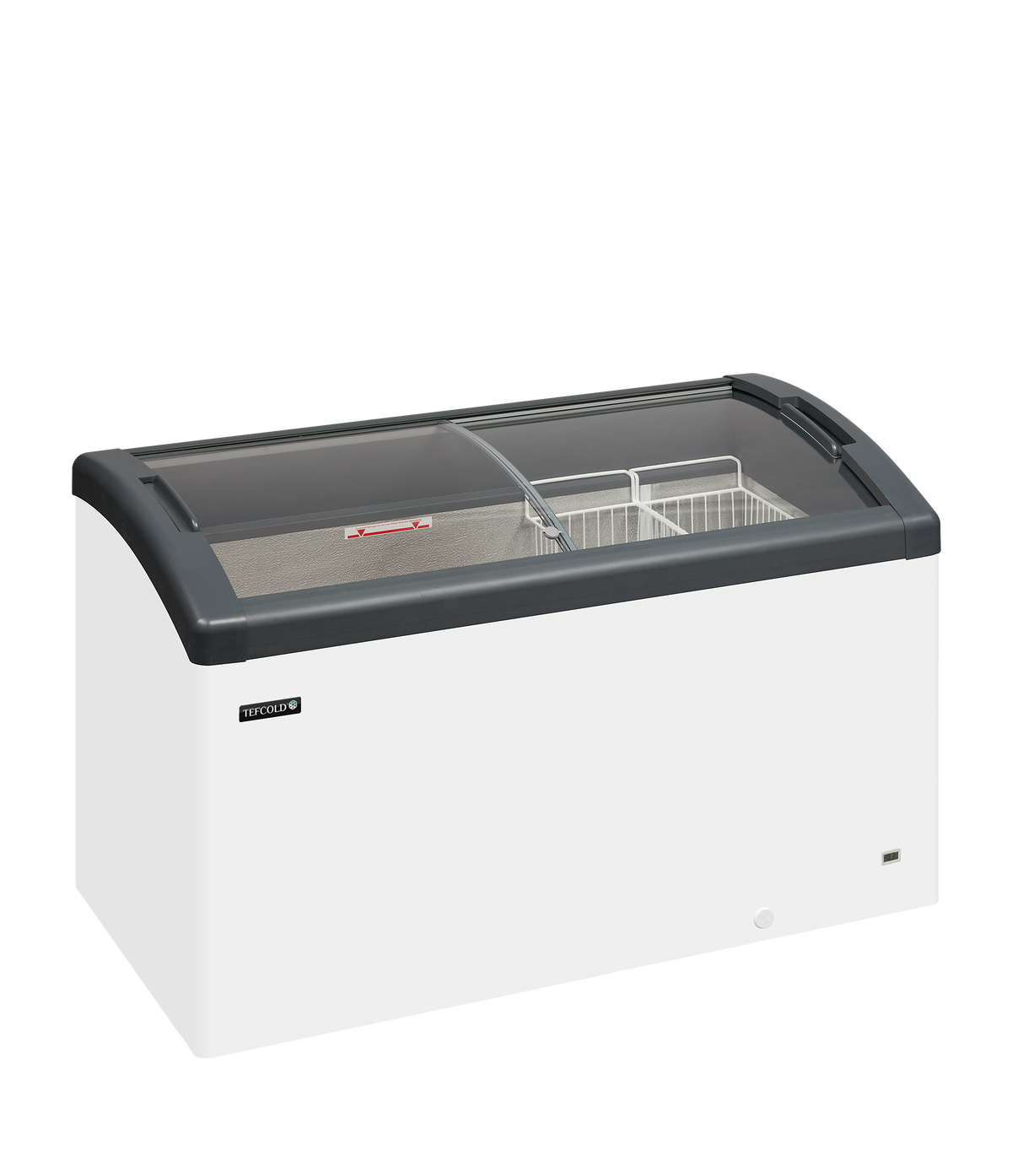 Elcold FOCUS 131 GREY Sliding Curved Glass Lid Chest Freezer
