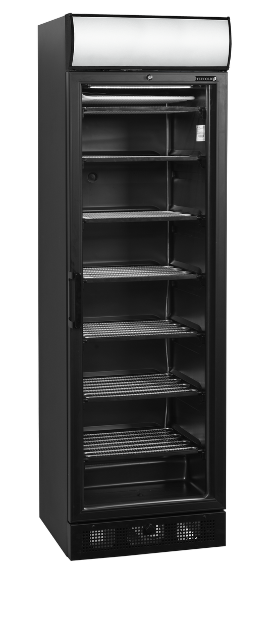 TEFCOLD UFSC371GCP Black Glass Door Freezer