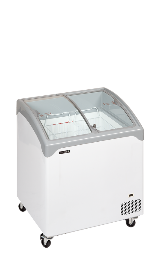 TEFCOLD NIC201SCEB Sliding Curved Glass Lid Chest Freezer
